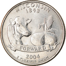 Moneta, USA, Wisconsin, Quarter, 2004, U.S. Mint, Philadelphia, EF(40-45)