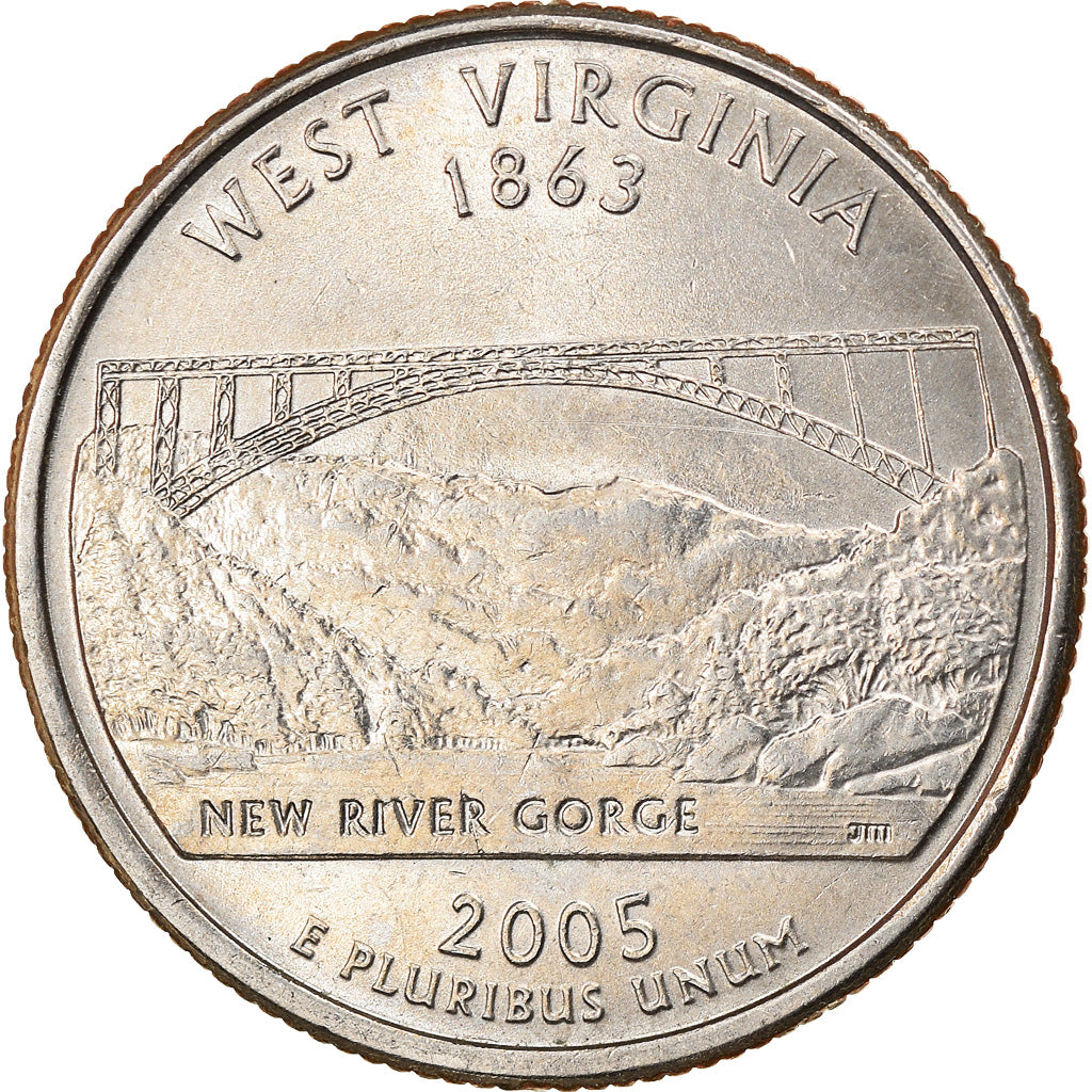 Coin, United States, West Virginia, Quarter, 2005, U.S. Mint, Philadelphia