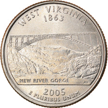Coin, United States, West Virginia, Quarter, 2005, U.S. Mint, Philadelphia