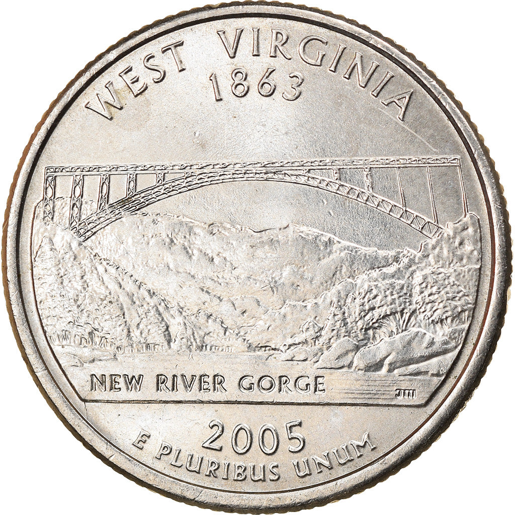 Monnaie, États-Unis, West Virginia, Quarter, 2005, U.S. Mint, Philadelphie