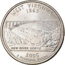 Monnaie, États-Unis, West Virginia, Quarter, 2005, U.S. Mint, Philadelphie
