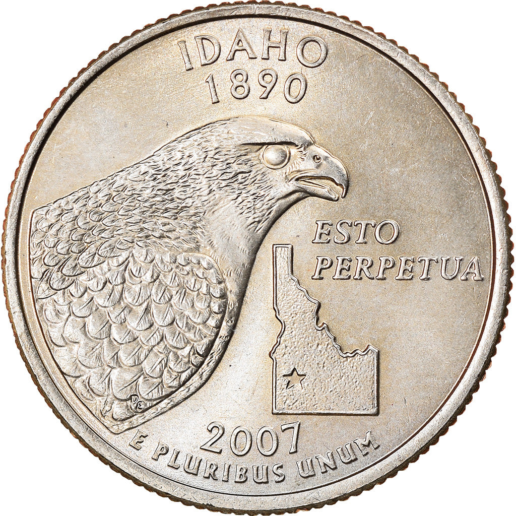 Coin, United States, Idaho, Quarter, 2007, U.S. Mint, Philadelphia, EF(40-45)