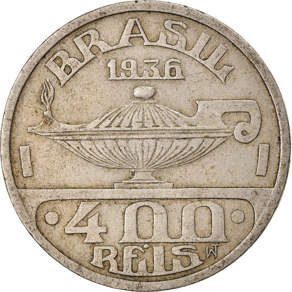 Moneta, Brasile, 400 Reis, 1936, BB, Rame-nichel, KM:539