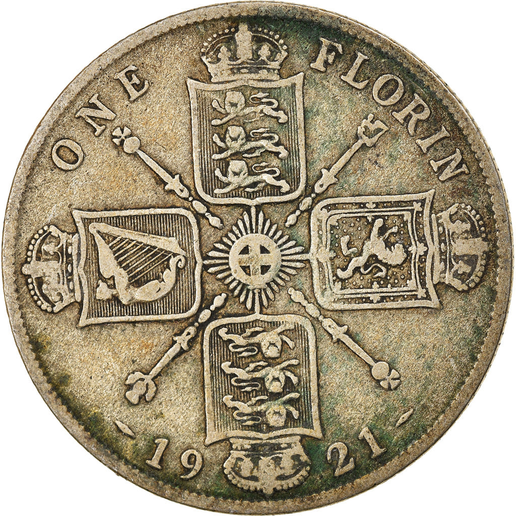 Münze, Großbritannien, George V, Florin, Two Shillings, 1921, S, Silber