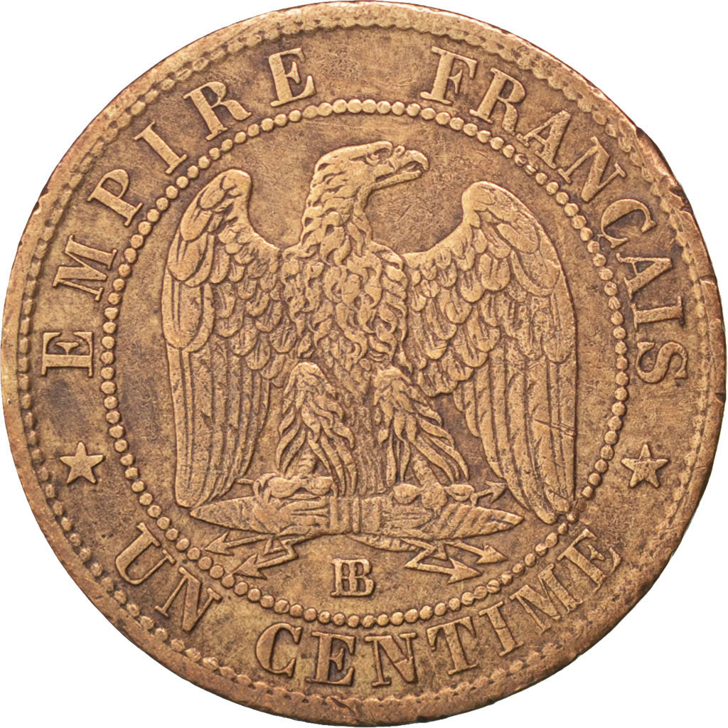 Second Empire, 1 Centime Napoléon III tête nue 1854 BB, KM 775.3