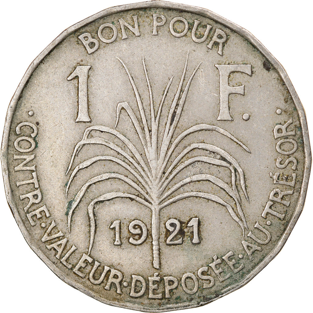 Coin, Guadeloupe, Franc, 1921, EF(40-45), Copper-nickel, KM:46