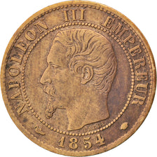 FRANCE, Napoléon III, Centime, 1854, Marseille, KM #775.6, VF(30-35), Bronze, G.