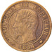 FRANCE, Napoléon III, Centime, 1854, Marseille, KM #775.6, VF(30-35), Bronze, G.
