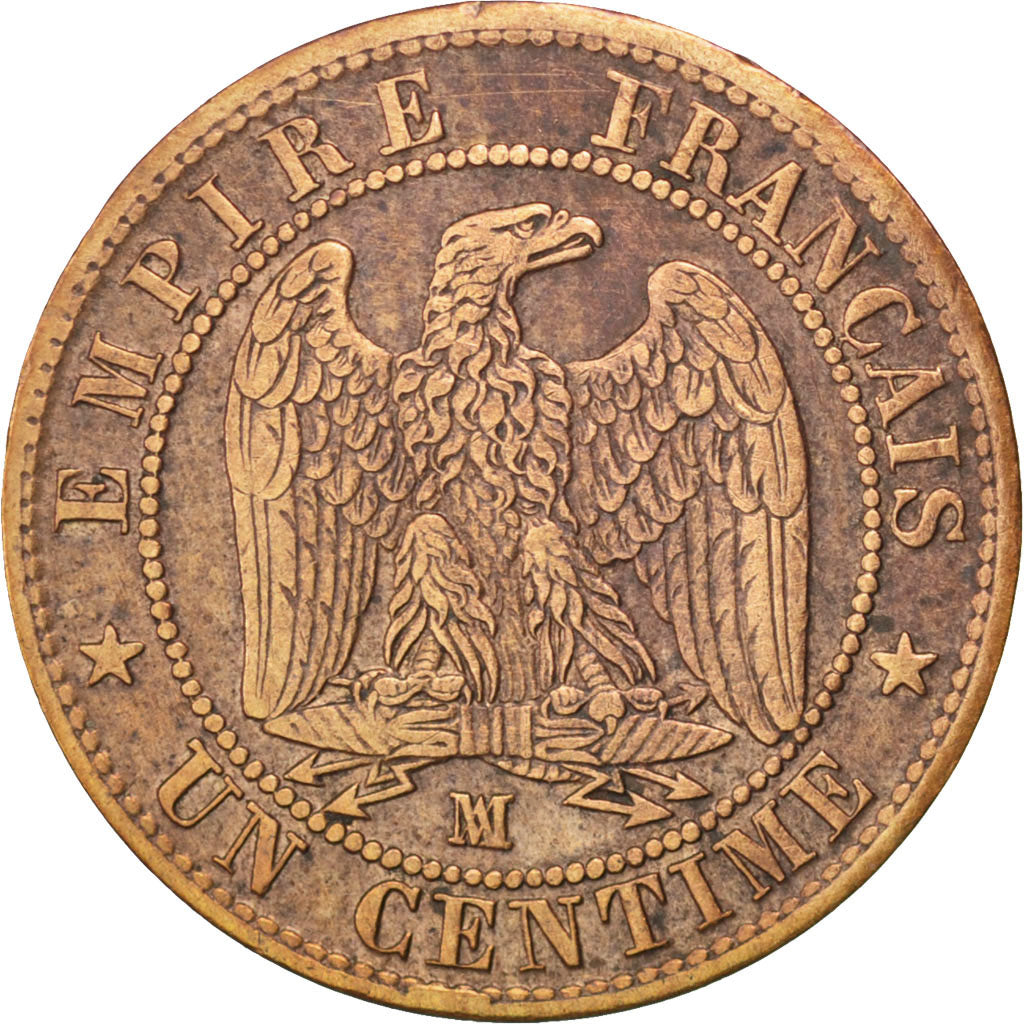 FRANCE, Napoléon III, Centime, 1854, Marseille, KM #775.6, VF(30-35), Bronze, G.