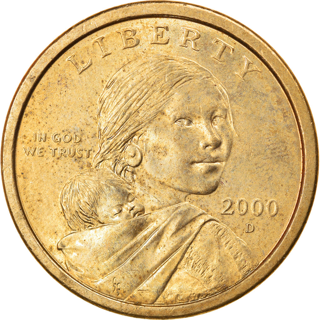 Coin, United States, Sacagawea Dollar, Dollar, 2000, U.S. Mint, Denver