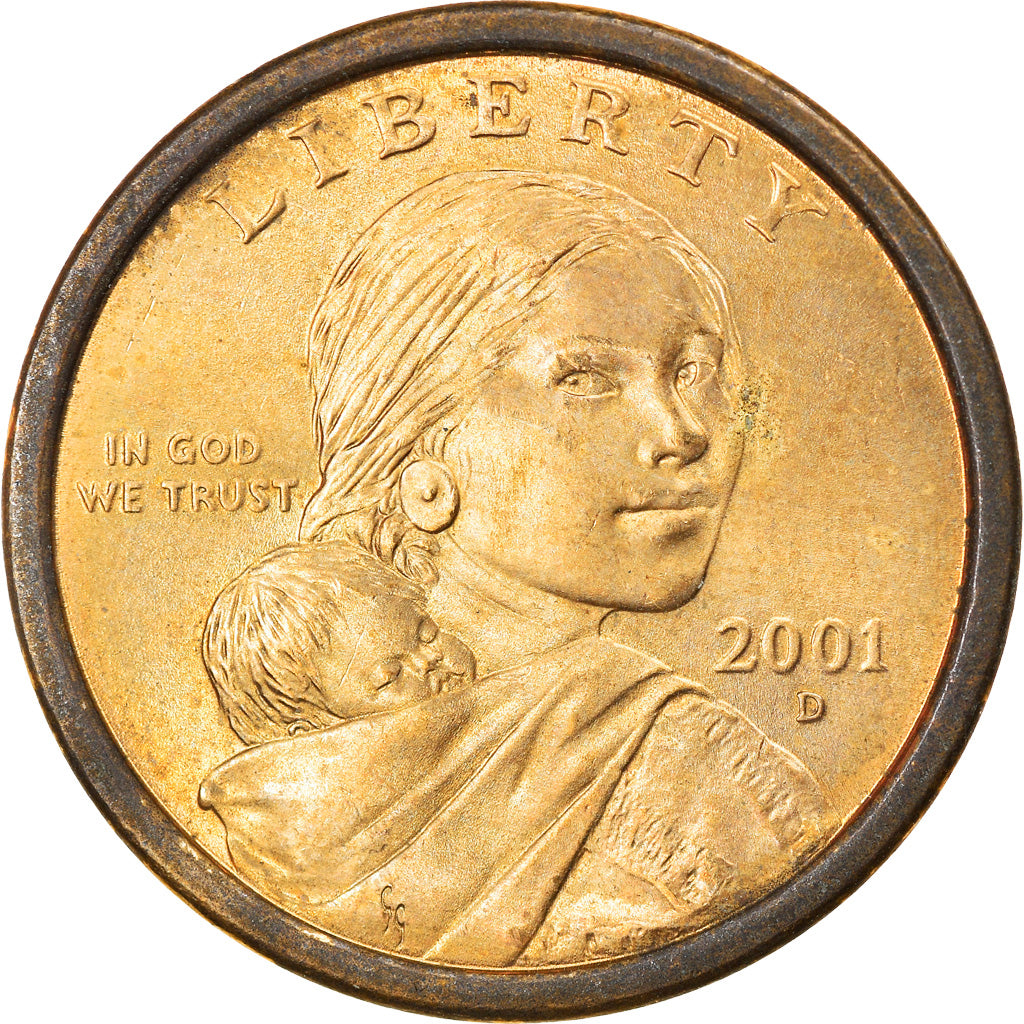 Moneta, Stati Uniti, Sacagawea Dollar, Dollar, 2001, U.S. Mint, Denver, BB, Rame