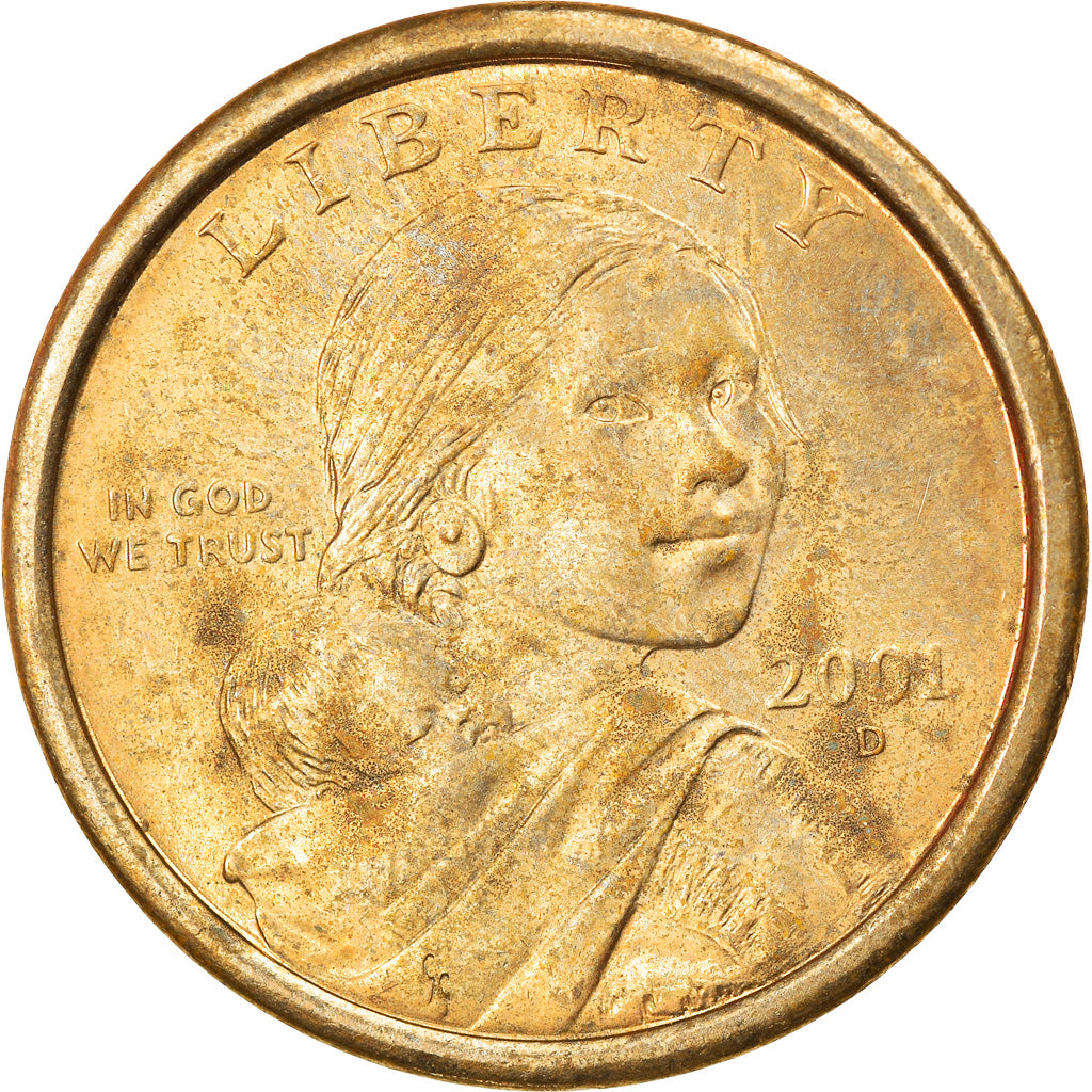 Moneta, Stati Uniti, Sacagawea Dollar, Dollar, 2001, U.S. Mint, Denver, BB, Rame