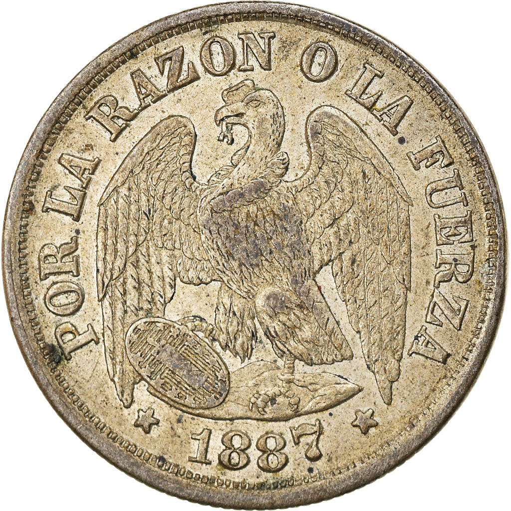 Monnaie, Chile, Decimo, 1887, TTB, Argent, KM:136.3