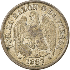 Monnaie, Chile, Decimo, 1887, TTB, Argent, KM:136.3