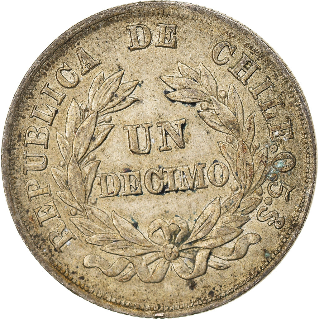 Monnaie, Chile, Decimo, 1887, TTB, Argent, KM:136.3