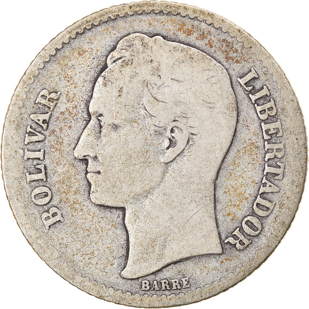 Coin, Venezuela, Gram 5, Bolivar, 1935, VF(20-25), Silver, KM:22