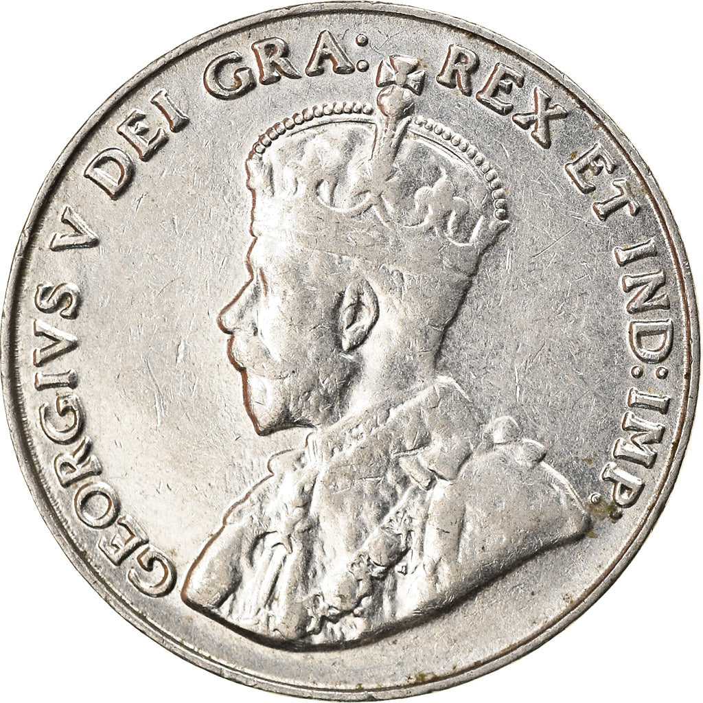 Moneda, Canadá, George V, 5 Cents, 1931, Royal Canadian Mint, Ottawa, MBC