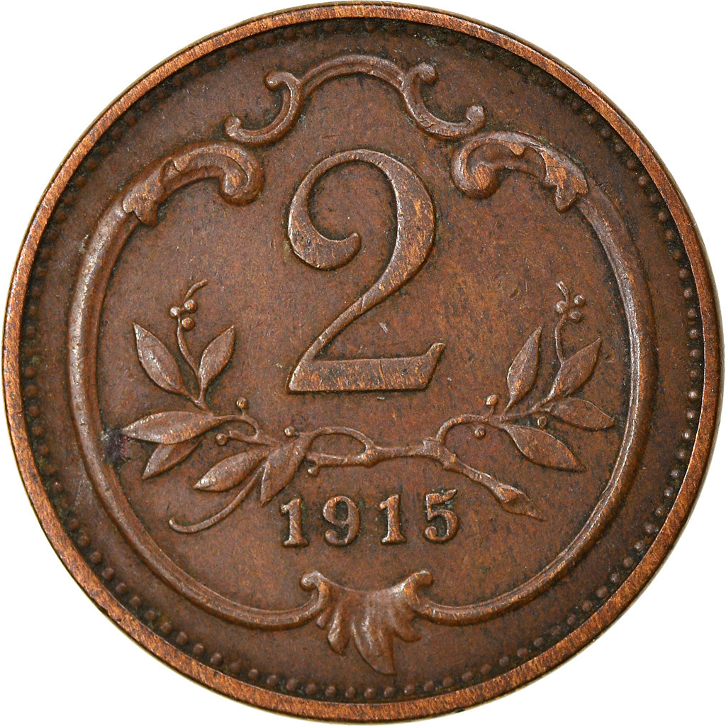 Coin, Austria, Franz Joseph I, 2 Heller, 1915, EF(40-45), Bronze, KM:2801