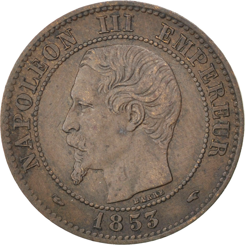 Second Empire, 2 Centimes Napoléon III tête nue 1853 A, KM 776.1