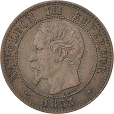 Second Empire, 2 Centimes Napoléon III tête nue 1853 A, KM 776.1