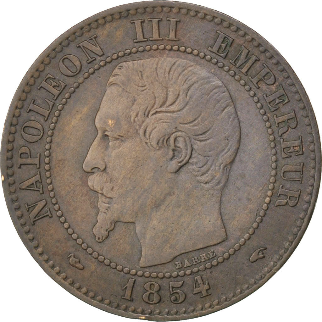 Francia, Napoleon III, Napoléon III, 2 Centimes, 1854, Paris, BB, Bronzo, KM...