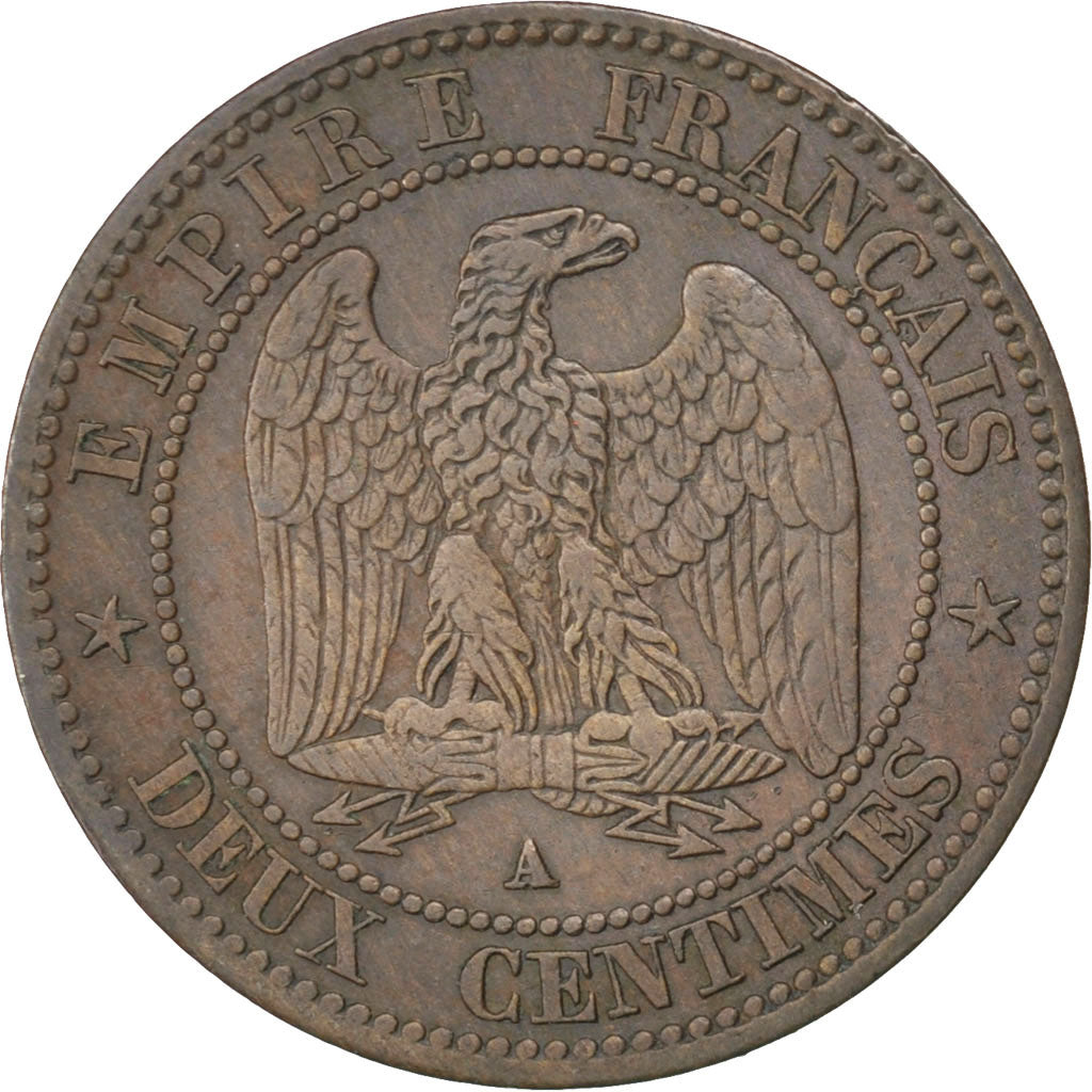 Francia, Napoleon III, Napoléon III, 2 Centimes, 1854, Paris, BB, Bronzo, KM...