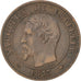 FRANCE, Napoléon III, 2 Centimes, 1855, Paris, KM #776.1, EF(40-45), Bronze, G..