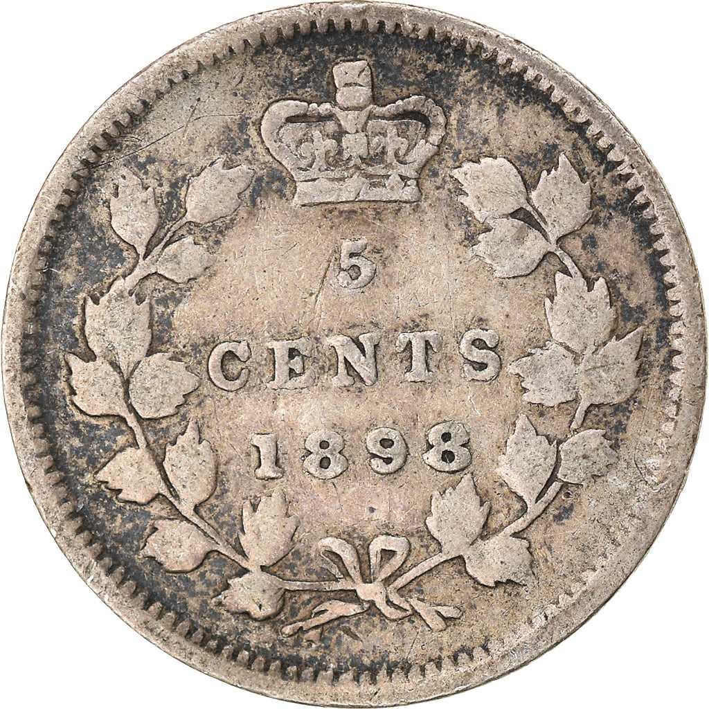 Moneta, Canada, Victoria, 5 Cents, 1898, MB, Argento, KM:2