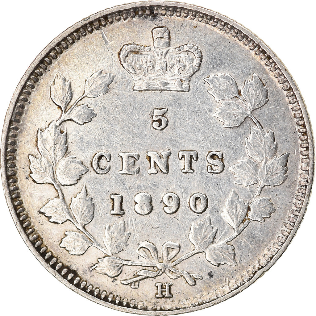 Coin, Canada, Victoria, 5 Cents, 1890, AU(55-58), Silver, KM:2
