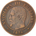 Second Empire, 2 Centimes Napoléon III tête nue 1856 A, KM 776.1