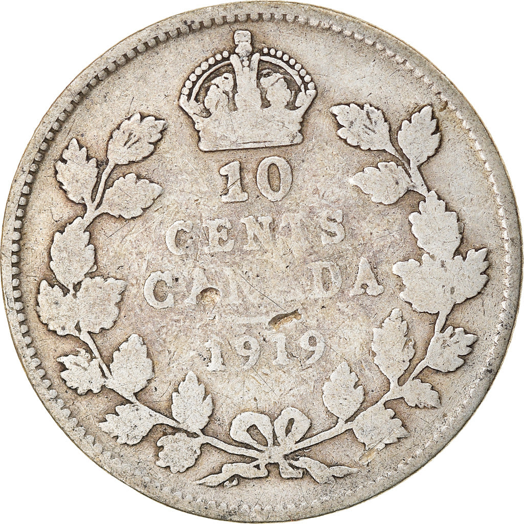 Coin, Canada, George V, 10 Cents, 1919, Royal Canadian Mint, Ottawa, VF(20-25)