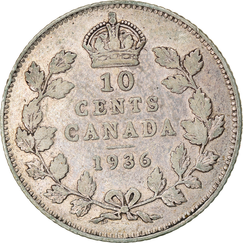 Münze, Kanada, George V, 10 Cents, 1936, Royal Canadian Mint, Ottawa, S