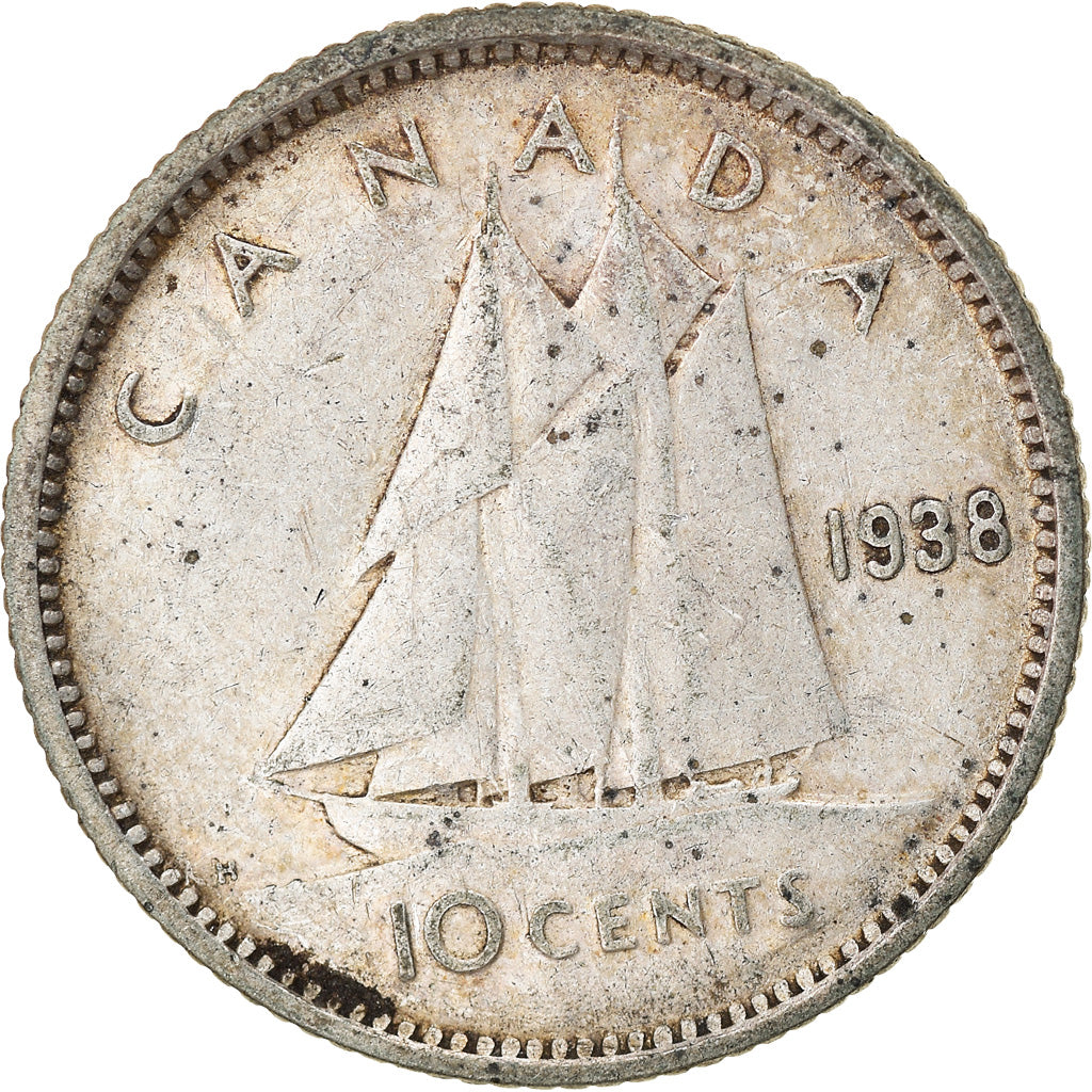 Coin, Canada, George VI, 10 Cents, 1938, Royal Canadian Mint, Ottawa, VF(20-25)