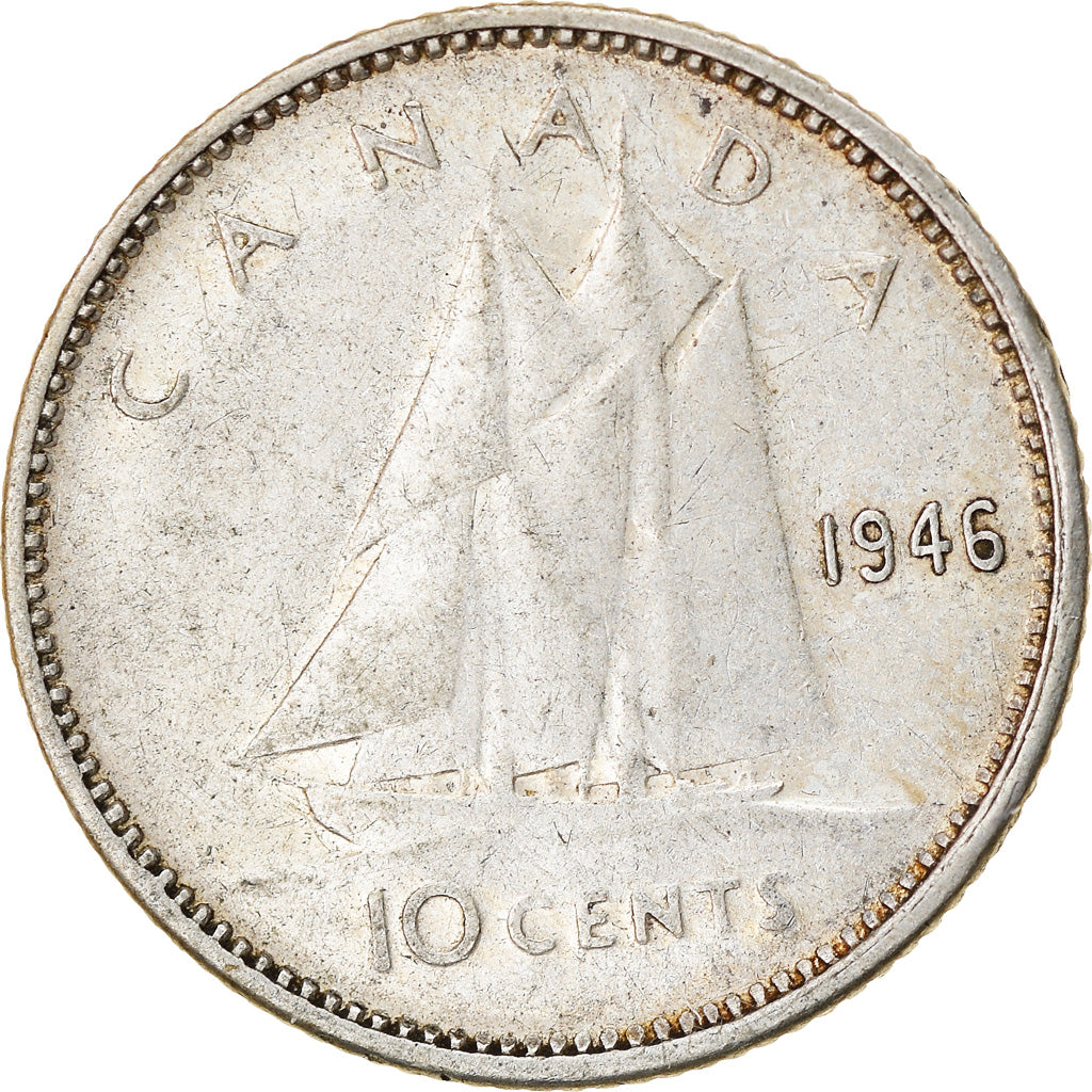 Moneta, Canada, George VI, 10 Cents, 1946, Royal Canadian Mint, Ottawa, BB