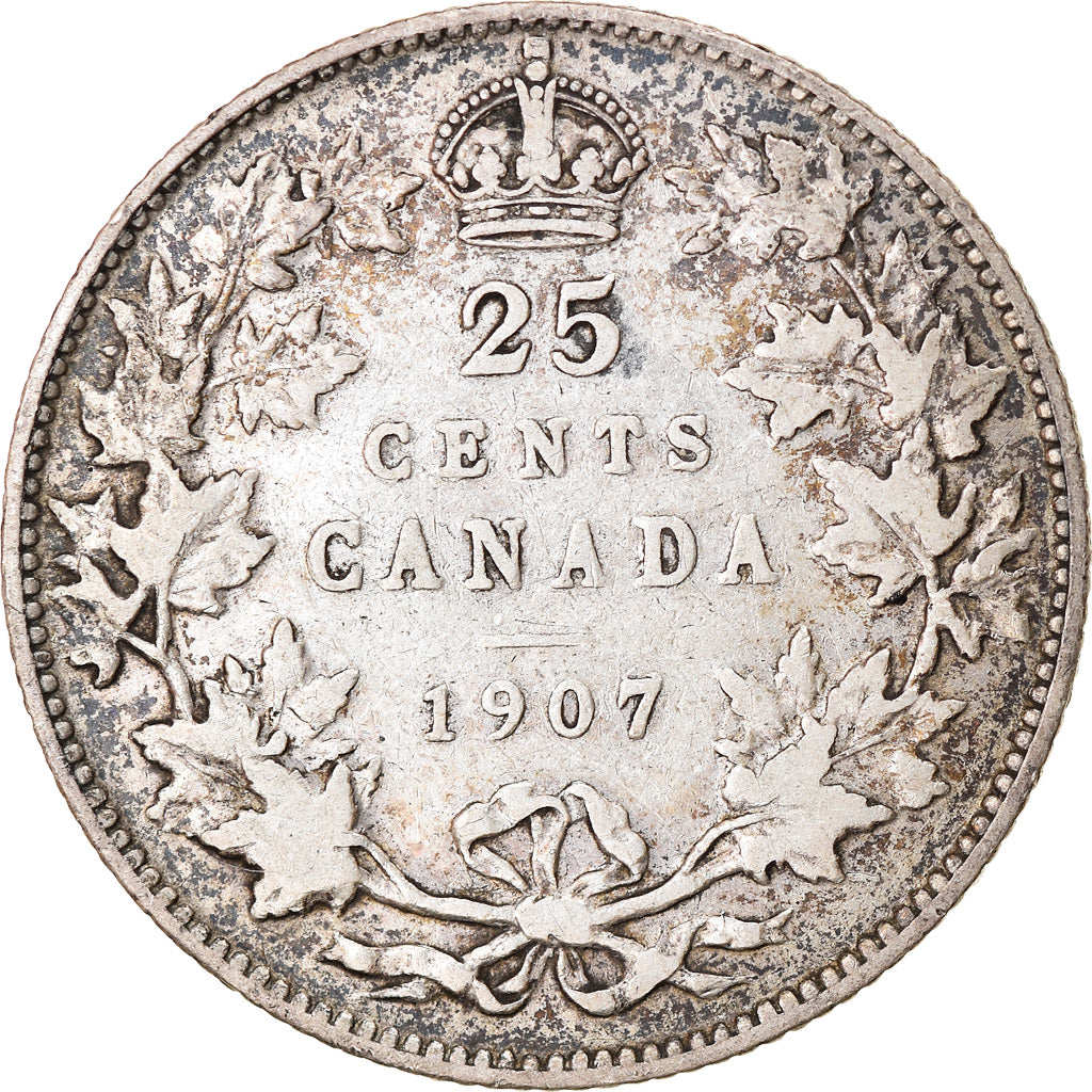 Coin, Canada, Edward VII, 25 Cents, 1907, Royal Canadian Mint, Ottawa