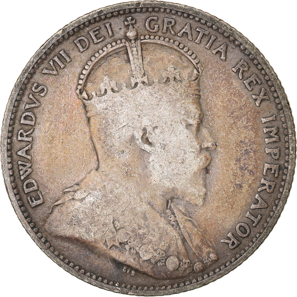 Coin, Canada, Edward VII, 25 Cents, 1910, Royal Canadian Mint, Ottawa