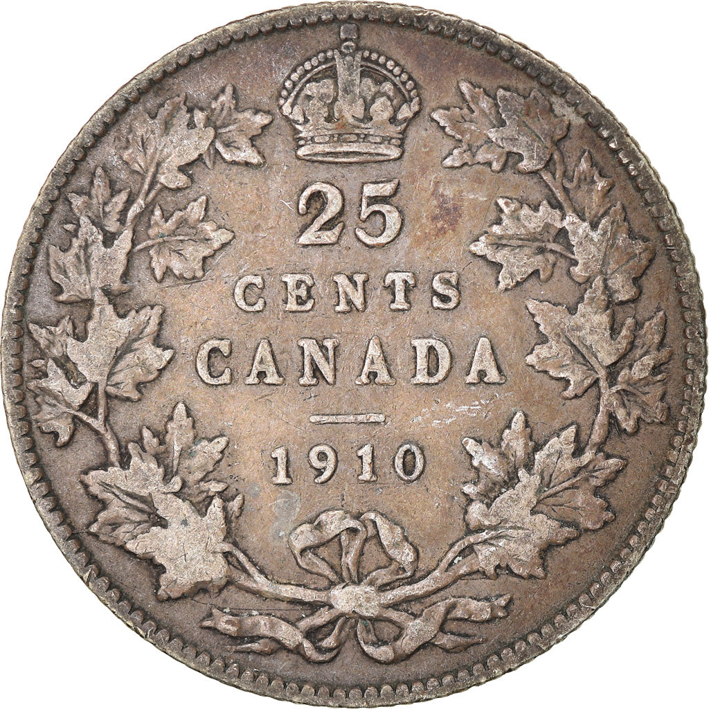 Coin, Canada, Edward VII, 25 Cents, 1910, Royal Canadian Mint, Ottawa