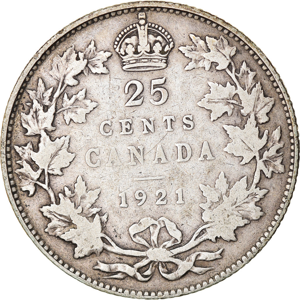 Monnaie, Canada, George V, 25 Cents, 1921, Royal Canadian Mint, Ottawa, TB