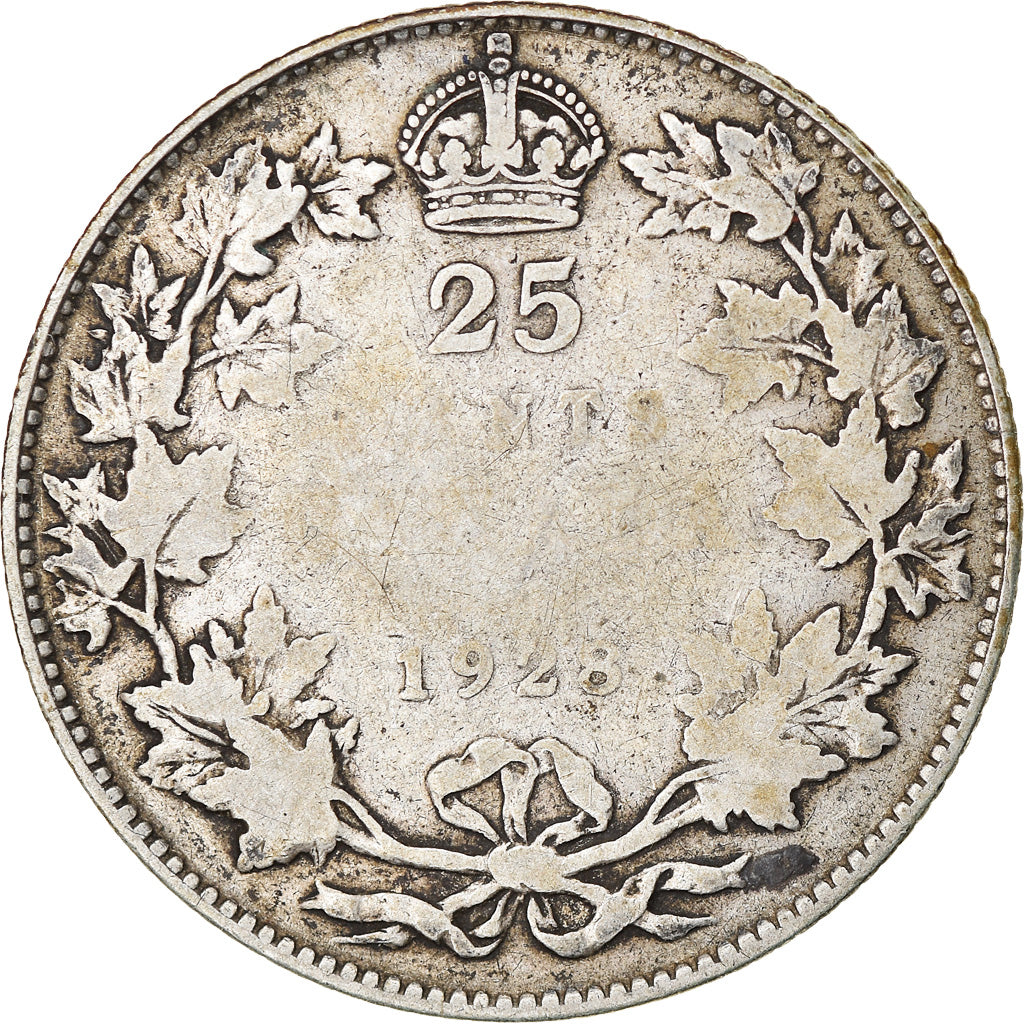 Monnaie, Canada, George V, 25 Cents, 1928, Royal Canadian Mint, Ottawa, TB