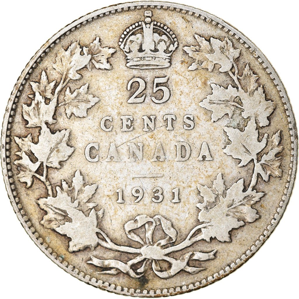 Coin, Canada, George V, 25 Cents, 1931, Royal Canadian Mint, Ottawa, VF(20-25)