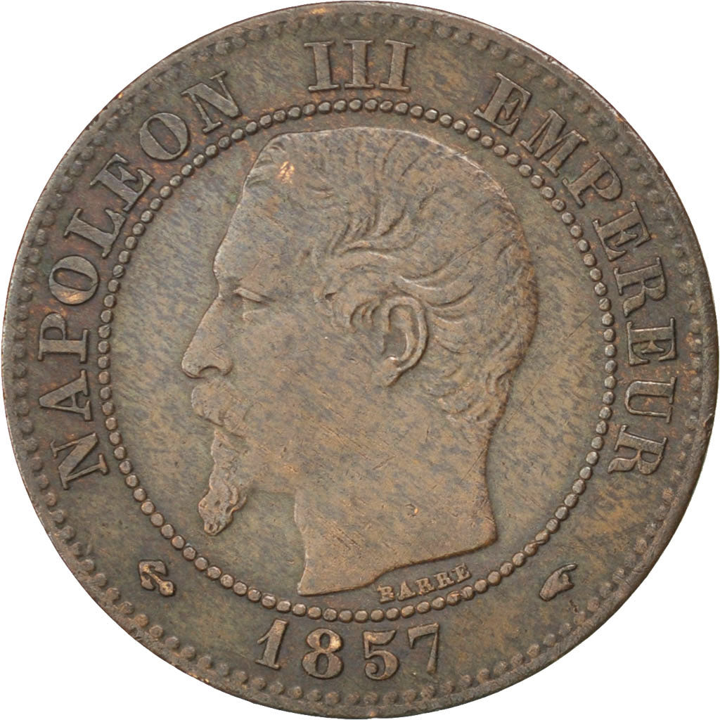 Second Empire, 2 Centimes Napoléon III tête nue 1857 A, KM 776.1