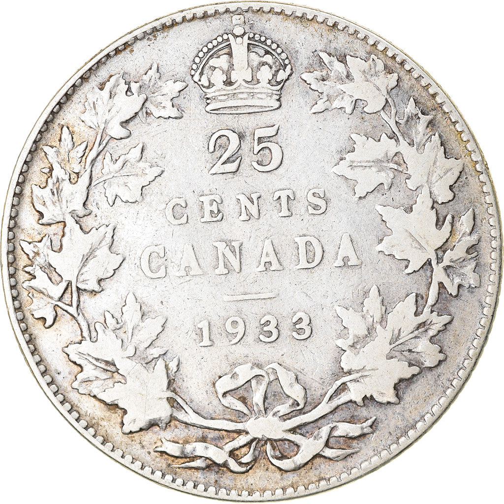 Monnaie, Canada, George V, 25 Cents, 1933, Royal Canadian Mint, Ottawa, TB