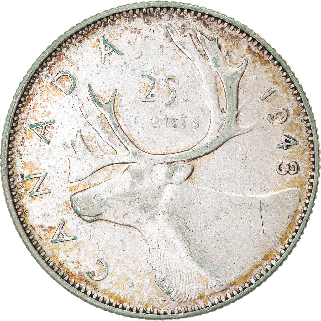 Monnaie, Canada, George VI, 25 Cents, 1943, Royal Canadian Mint, Ottawa, TB