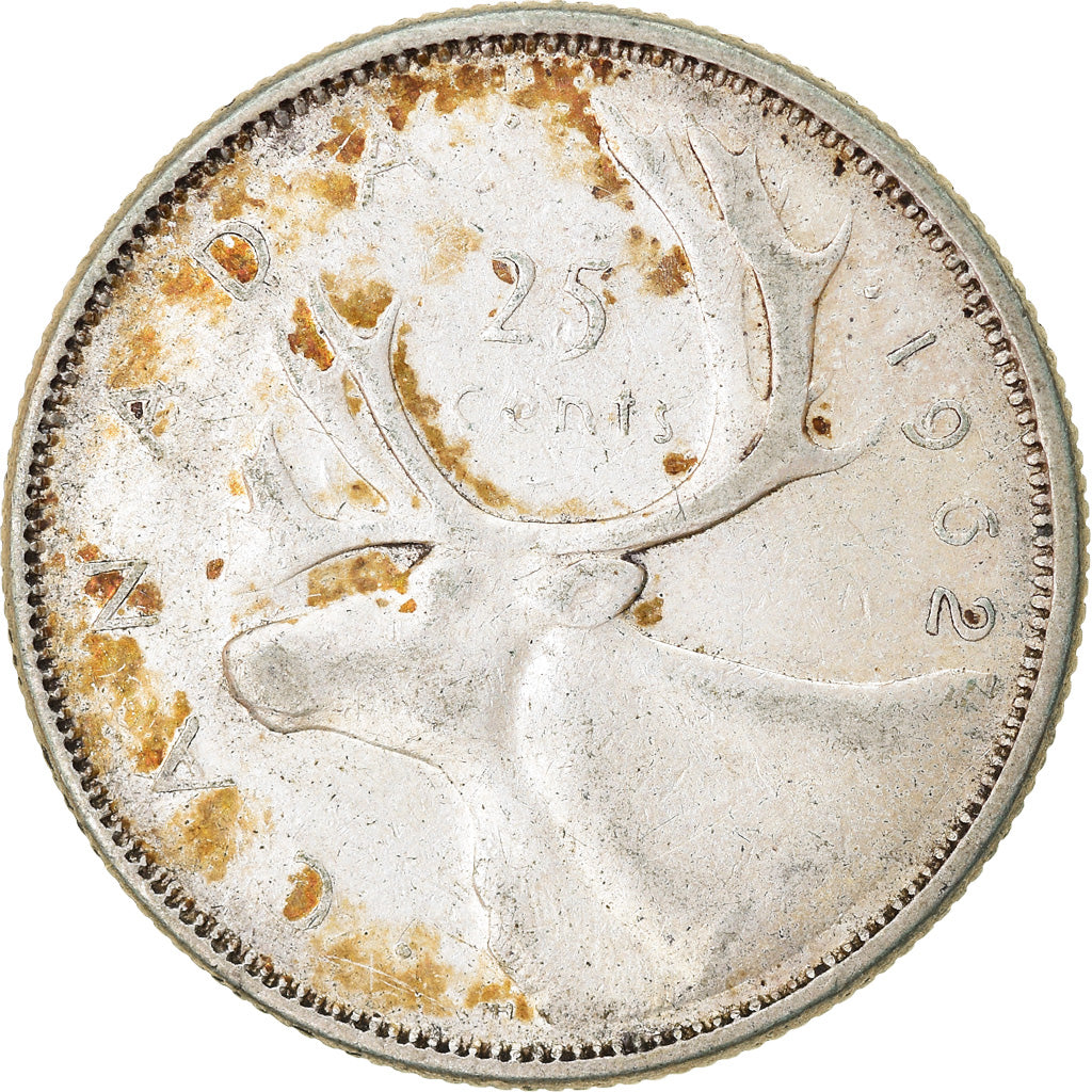 Coin, Canada, Elizabeth II, 25 Cents, 1962, Royal Canadian Mint, Ottawa