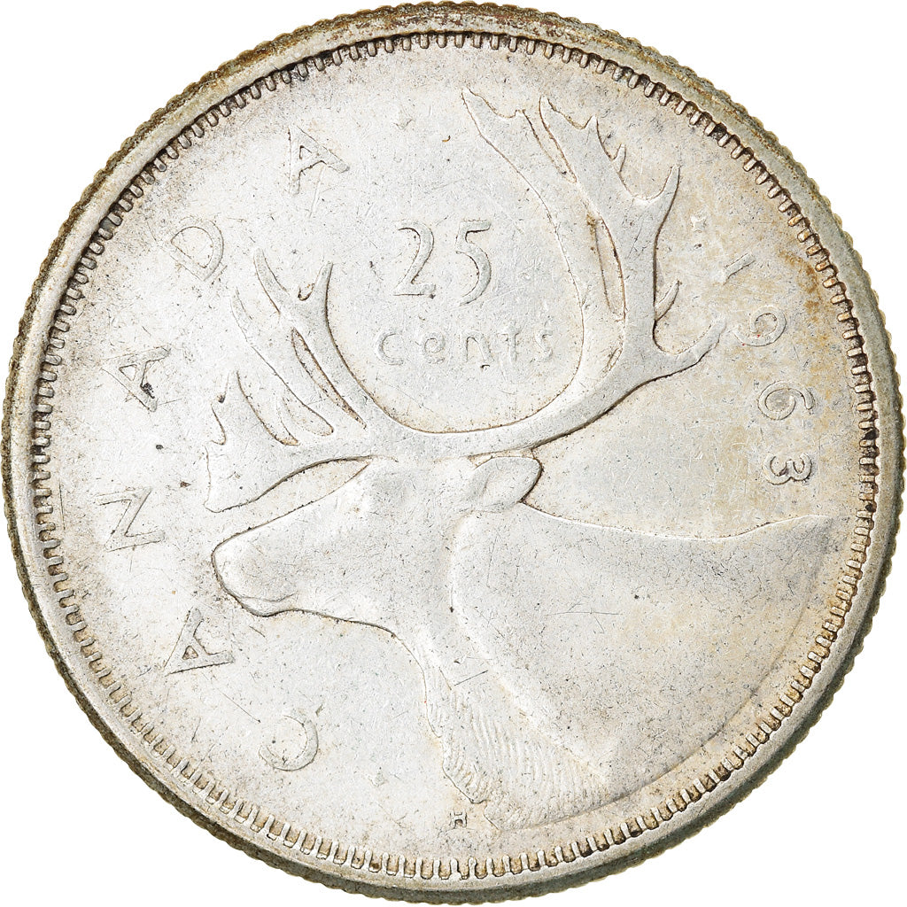 Coin, Canada, Elizabeth II, 25 Cents, 1963, Royal Canadian Mint, Ottawa