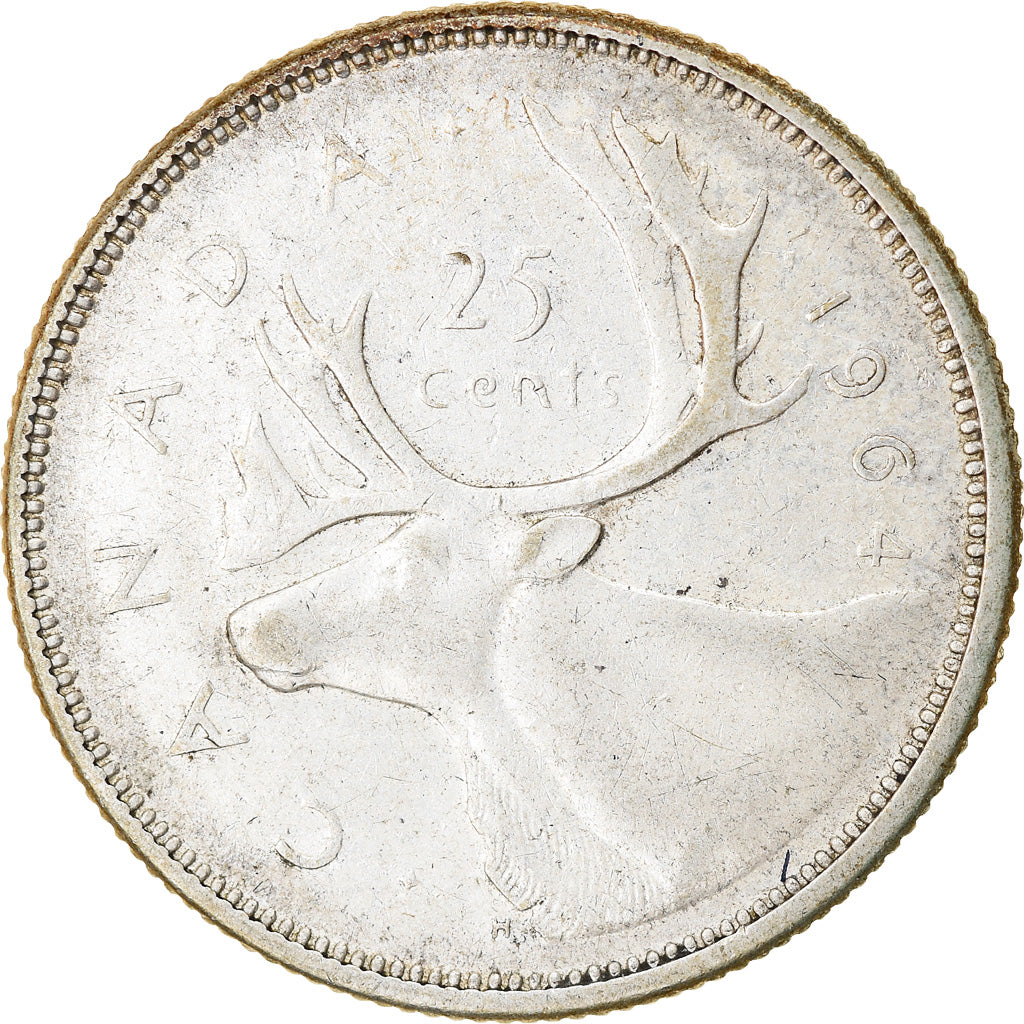 Coin, Canada, Elizabeth II, 25 Cents, 1964, Royal Canadian Mint, Ottawa