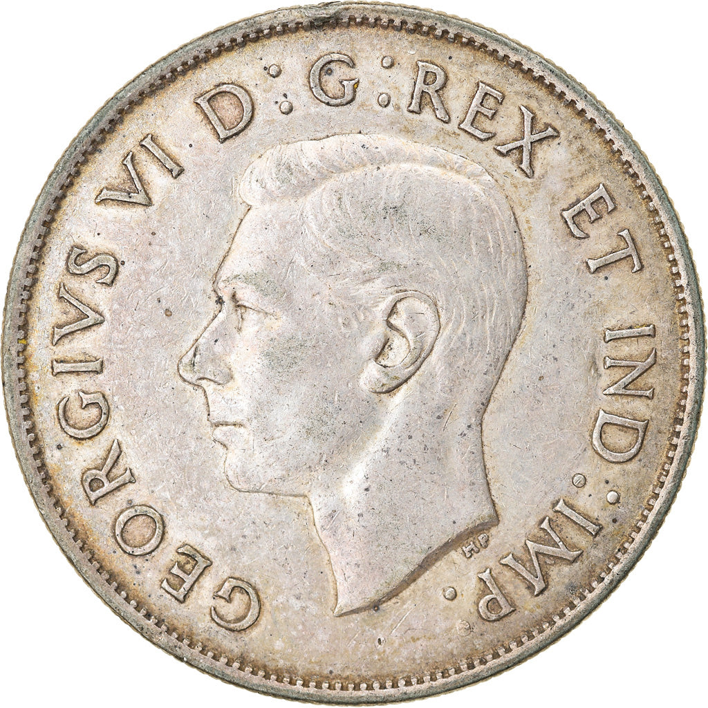 Moneda, Canadá, George VI, 50 Cents, 1942, Royal Canadian Mint, Ottawa, MBC