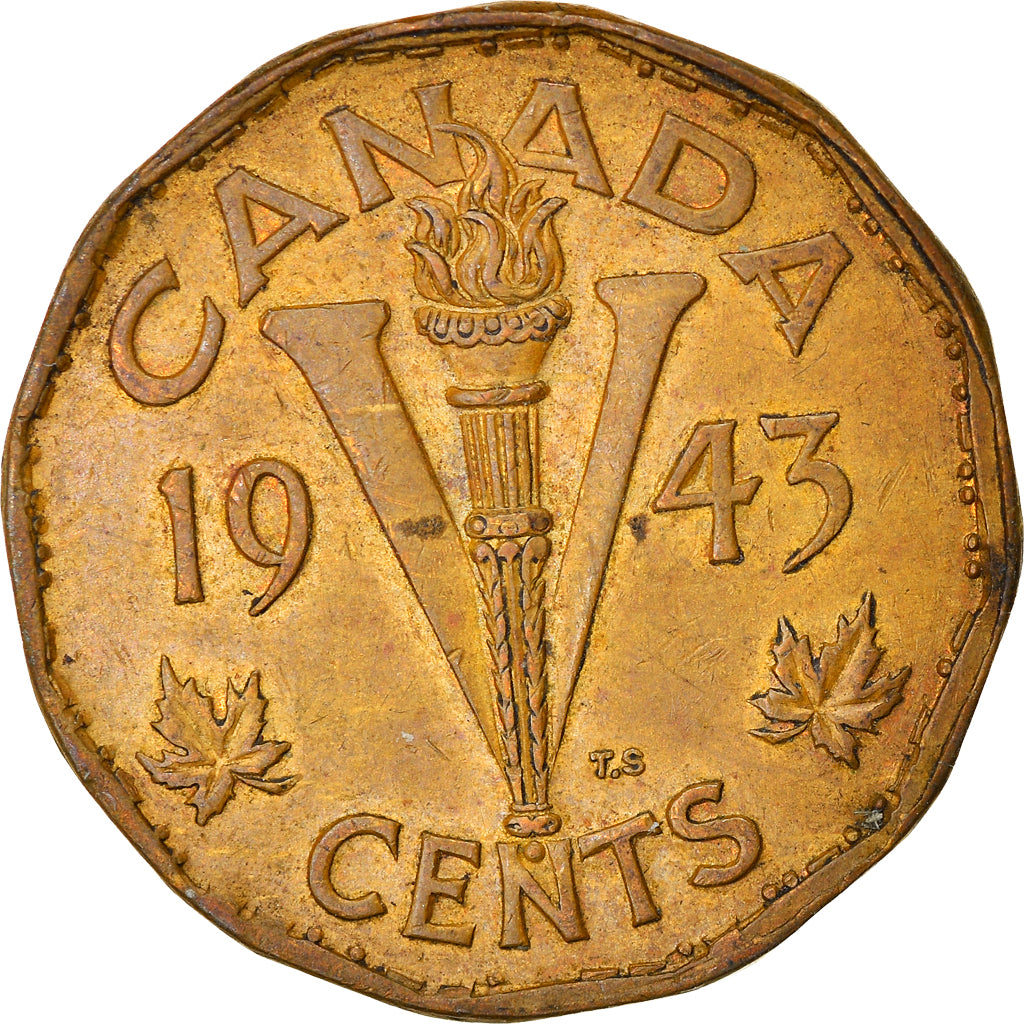 Coin, Canada, George VI, 5 Cents, 1943, Royal Canadian Mint, Ottawa, EF(40-45)