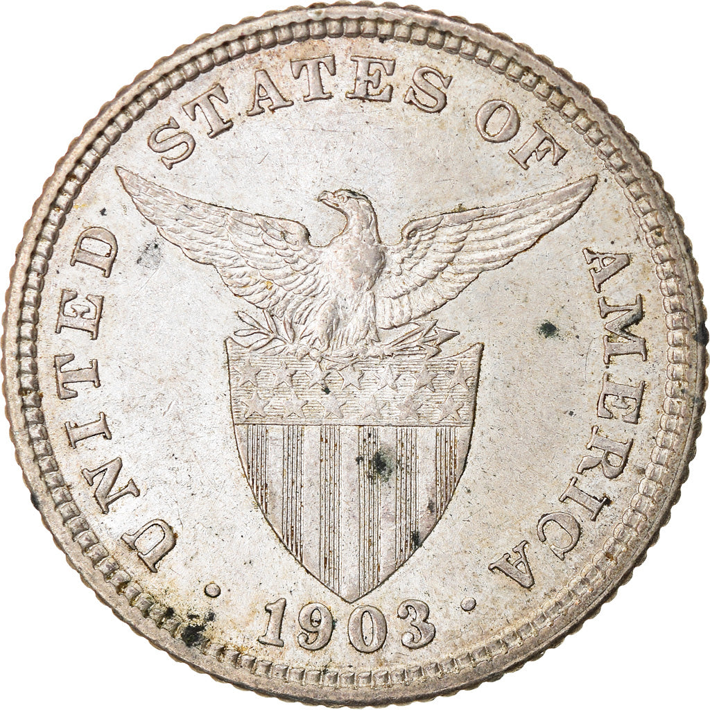 Coin, Philippines, 20 Centavos, 1903, EF(40-45), Silver, KM:166