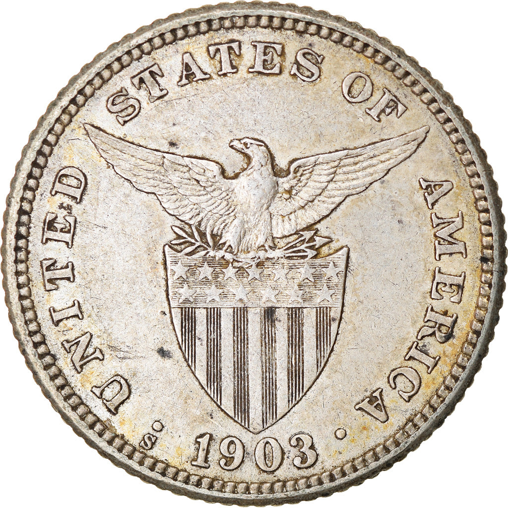 Münze, Philippinen, 20 Centavos, 1903, SS, Silber, KM:166